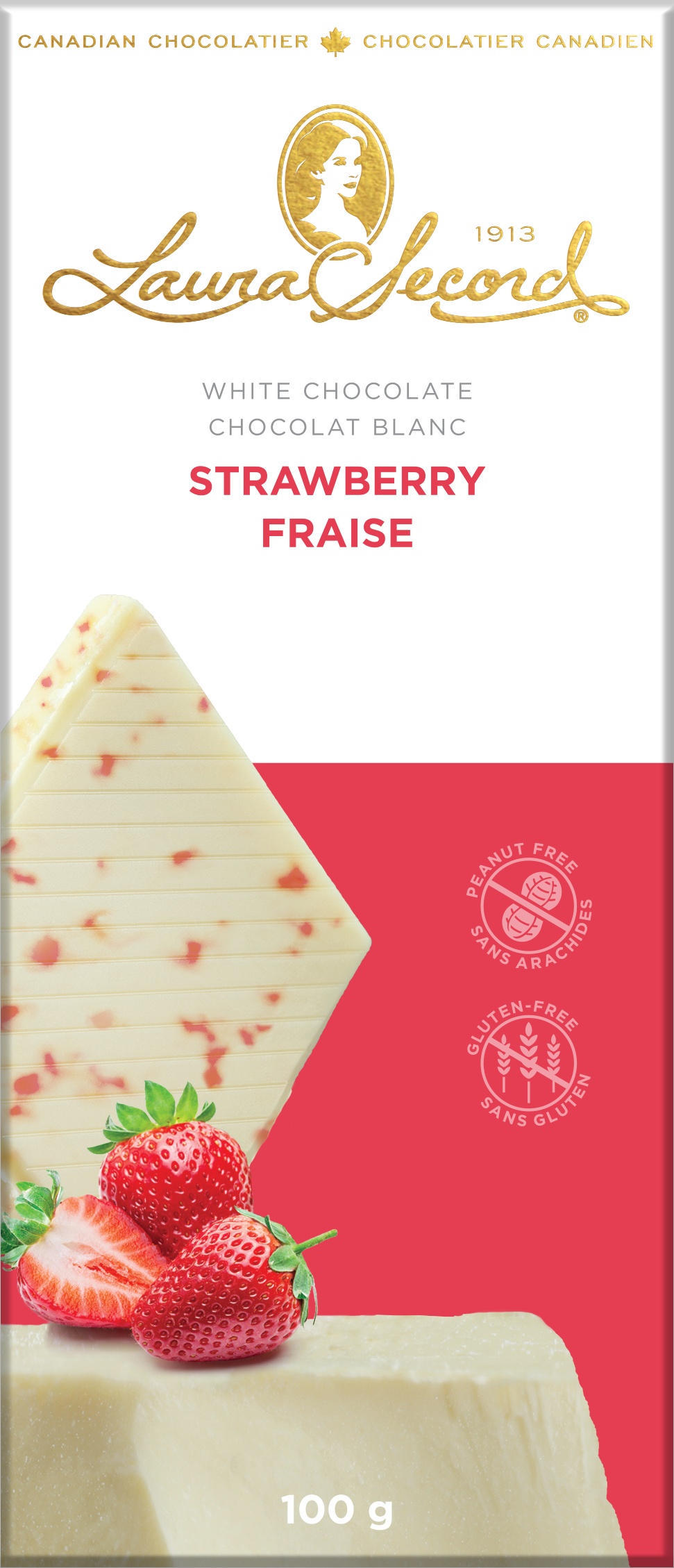 LauraSecord Strawberry White Chocolate Bar